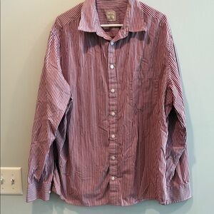Merona Red and White Casual Button Down Shirt
